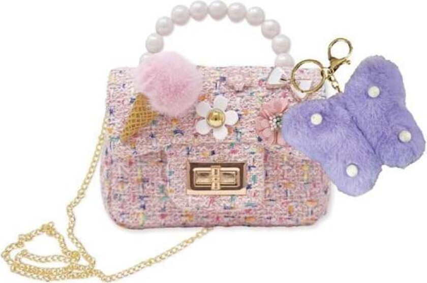 Mini håndtaske m/is &blomster Penalhus