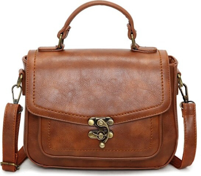 Avslappet Vegan Lær Skulderveske for Kvinner, Retro Dameveske Stilig Messenger Satchel Klassisk Vintage Topphåndtak Vesker