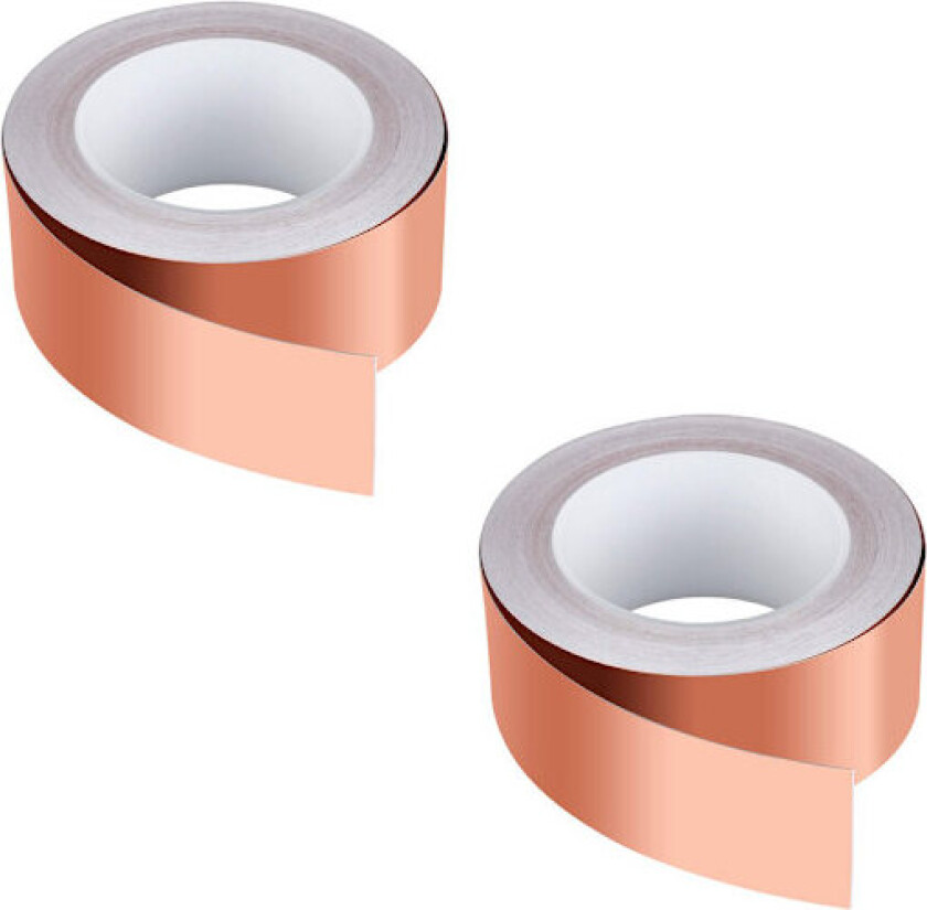 2 stk Premium kobberfolie tape limtape EMC skjerming limtape for EMI skjerming, håndverk, snegleavvisende, elektriske reparasjoner, Ci