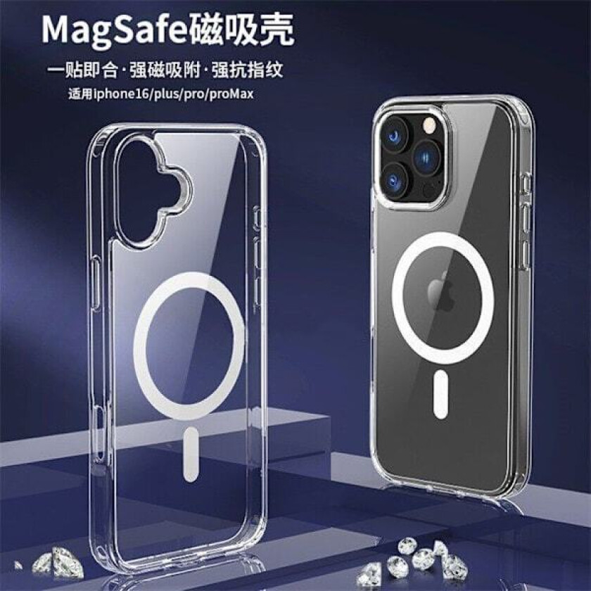 iPhone 17 Pro Gjennomsiktig Deksel Kameraknapp Magnetisk Fallbestandig Akryldeksel