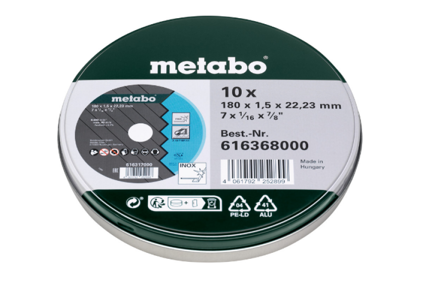 10 Kappeskiver - SP 180x1,5x22,23 Inox, TF 41, SME-616368000
