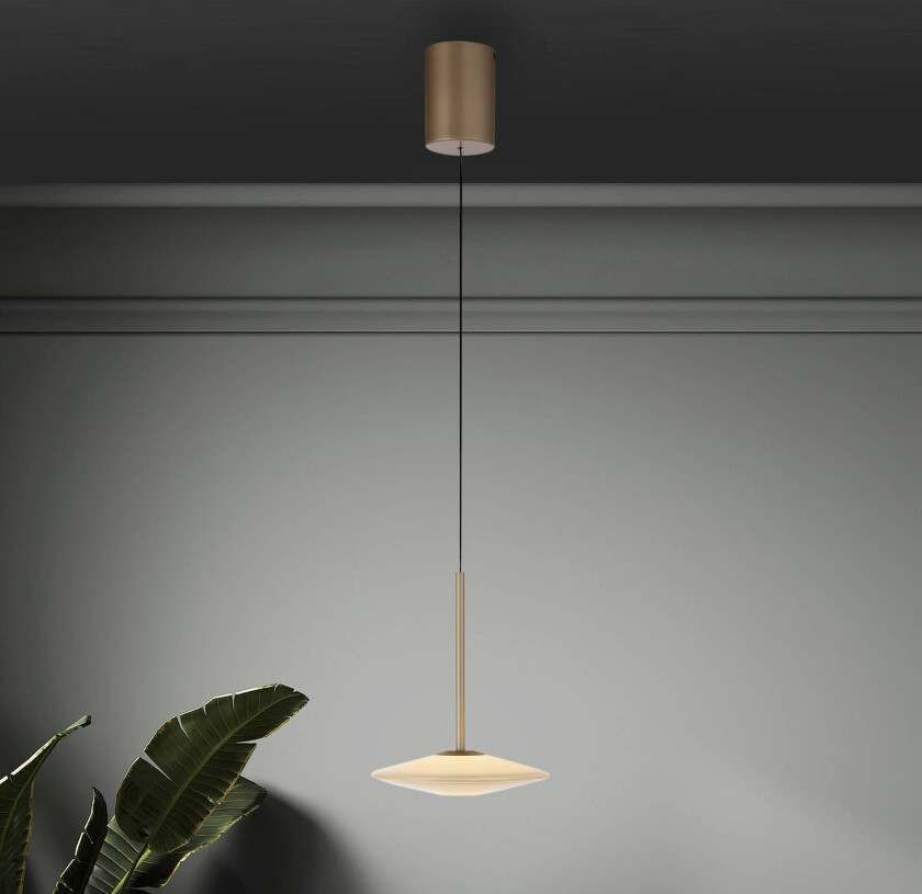 Paul Neuhaus LED-hengelampe Elipsa, 1 lyskilde, hvit/bronse