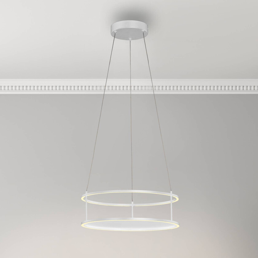 Paul Neuhaus LED-pendellampe Contura, hvit, Ø 50 cm