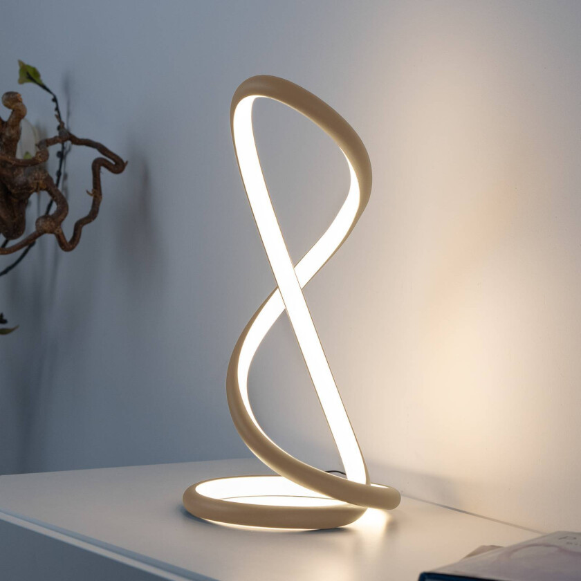 Paul Neuhaus LED-bordlampe Twist, sandfarget, høyde 42 cm
