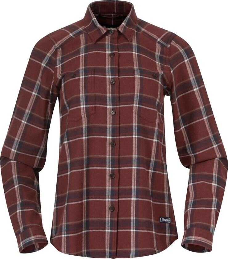 Bergans Of Norway Tovdal Shirt Dame Amarone Red/Dark Shadow Grey Check L