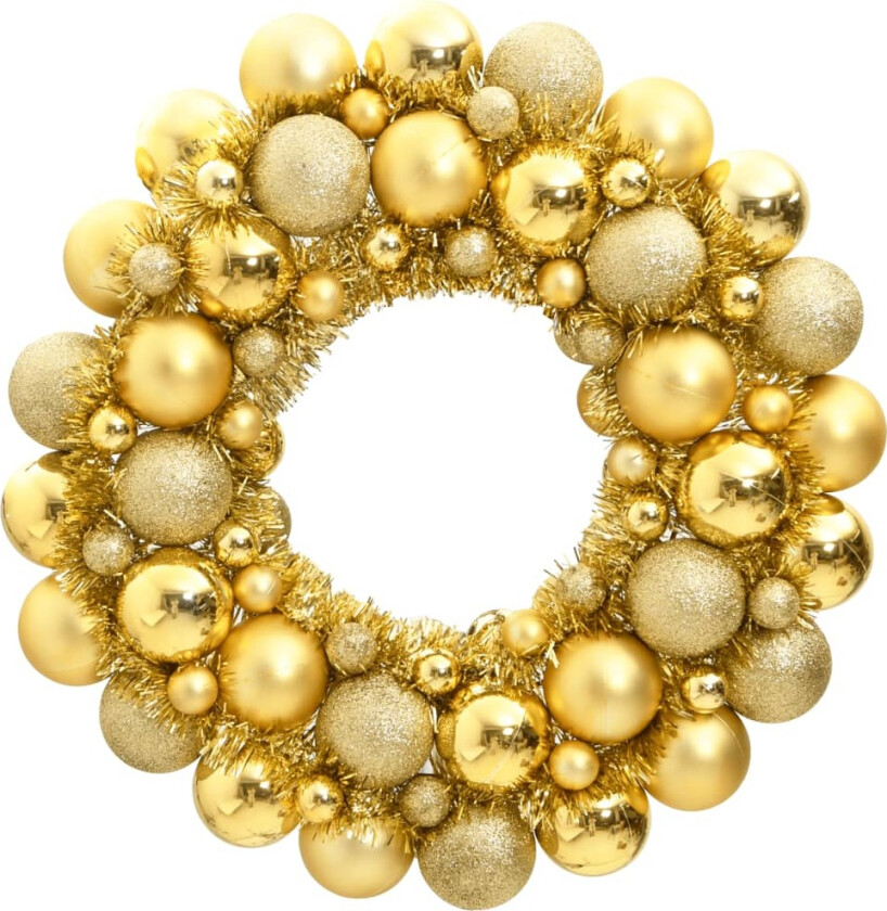 Julekrans gull 45 cm polystyren