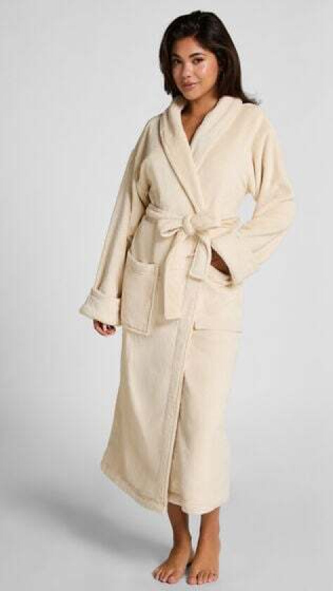 Myk fleece-badekåpe Hvit