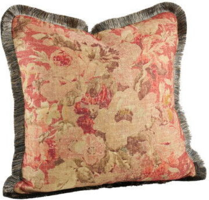 Bilde av Rosewood Flower Cushion Cover Fringe Rouge