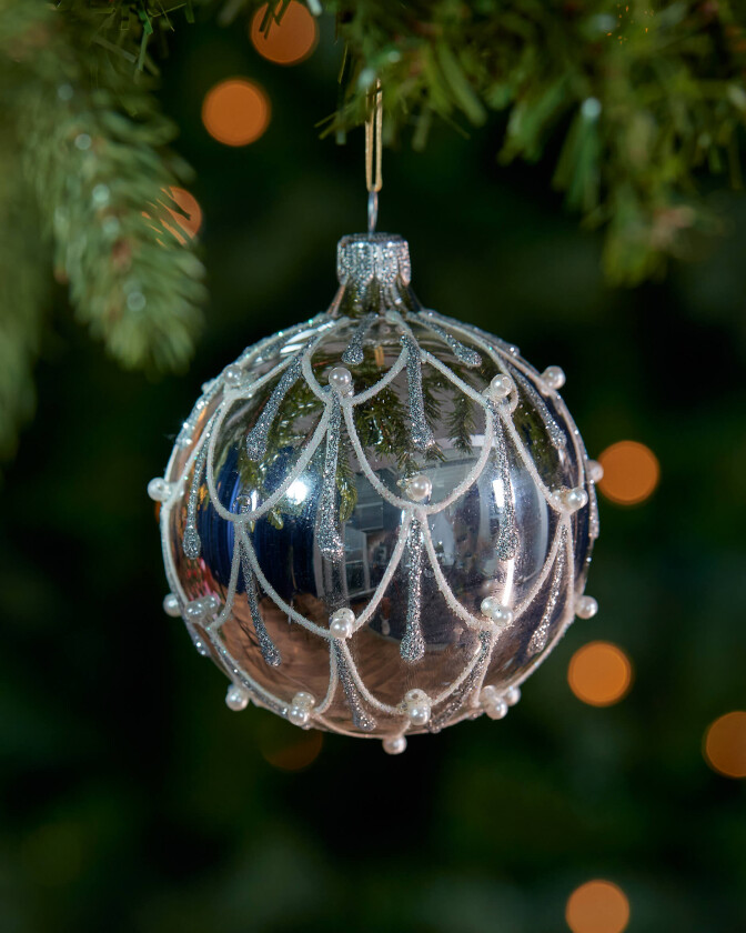 Lux Viola julekule sølv 8cm