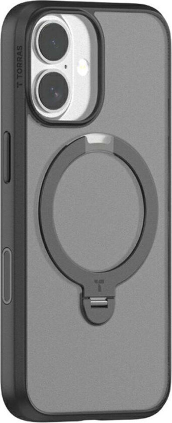 TORRAS iPhone 17 Ostand Spin Hybrid Deksel m. Roterende Kickstand - MagSafe Kompatibel - Svart