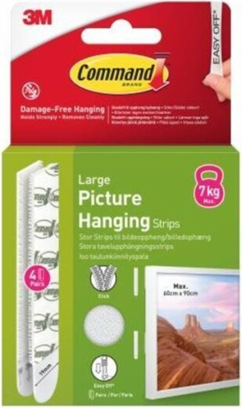 Bilde av Command Strips White Large 4 Sets 17206WHI-4