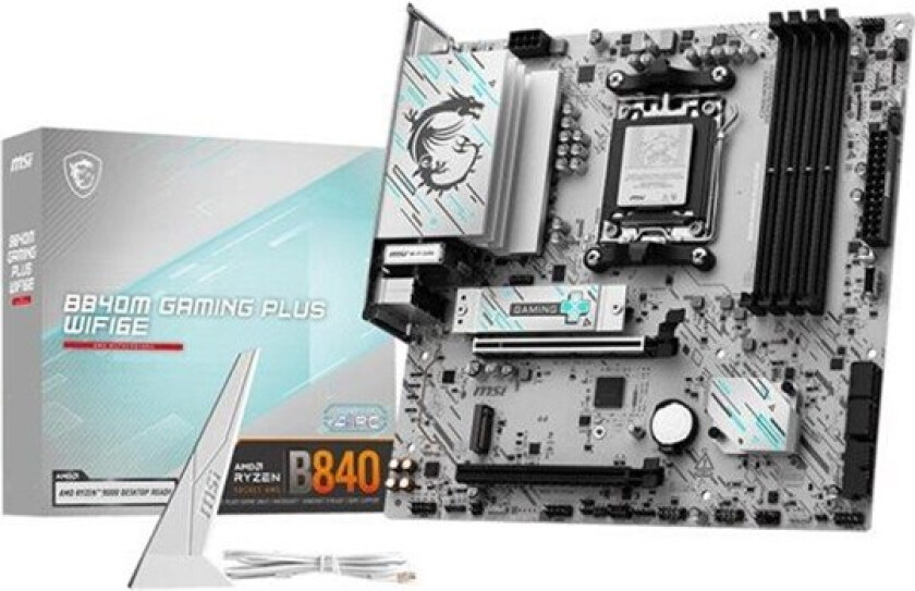 B840M GAMING PLUS WIFI6E Hovedkort - AMD B840 - AMD AM5 socket - DDR5 RAM - Micro-ATX