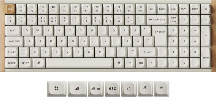 K4 HE SE (Wood) - Wireless Tri-Mode Hot Swap QMK Gateron 2.0 Purple Magnetic (Hall Effect) - Gamingtastatur - Nordisk - Hvit