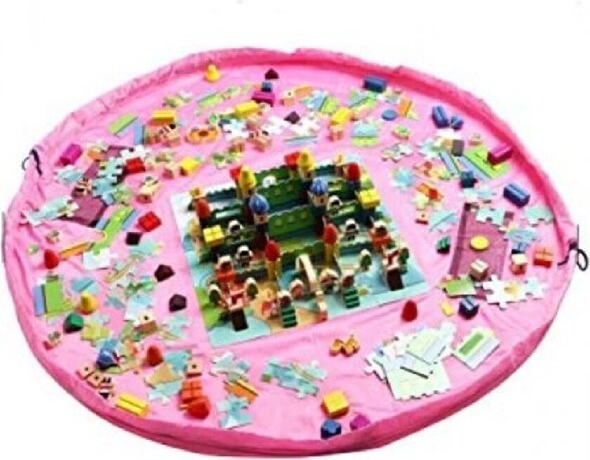 Bilde av Leketeppe & oppbevaringspose for Lego og leker - Rosa