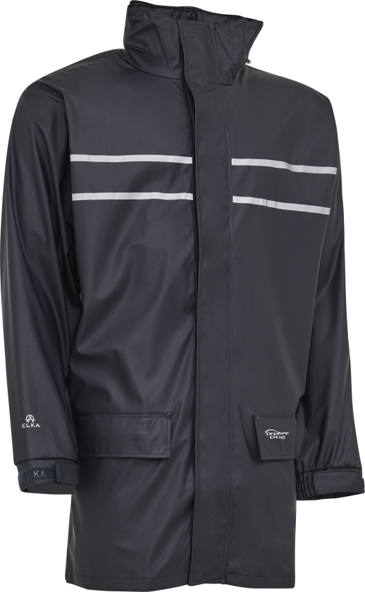 Regnjakke m/refleksstriber PU 026301 navy Str. L