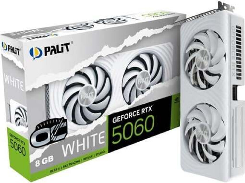 GeForce RTX 5060 White OC - 8GB GDDR7 RAM - Grafikkort
