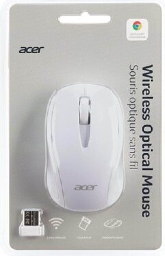 AMR800 - mouse - 2.4 GHz - white - Mus - Optisk - 3 knapper - Hvit