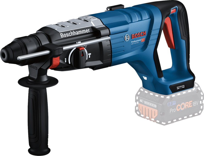 Batteriløs borhammer GBH 18V-28 D Profesjonell solo, 18 volt (blå/svart, uten batteri og lader) - SOLO