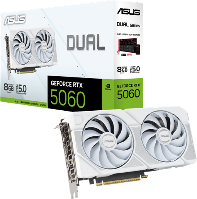 GeForce RTX 5060 DUAL White - 8GB GDDR7 RAM - Grafikkort