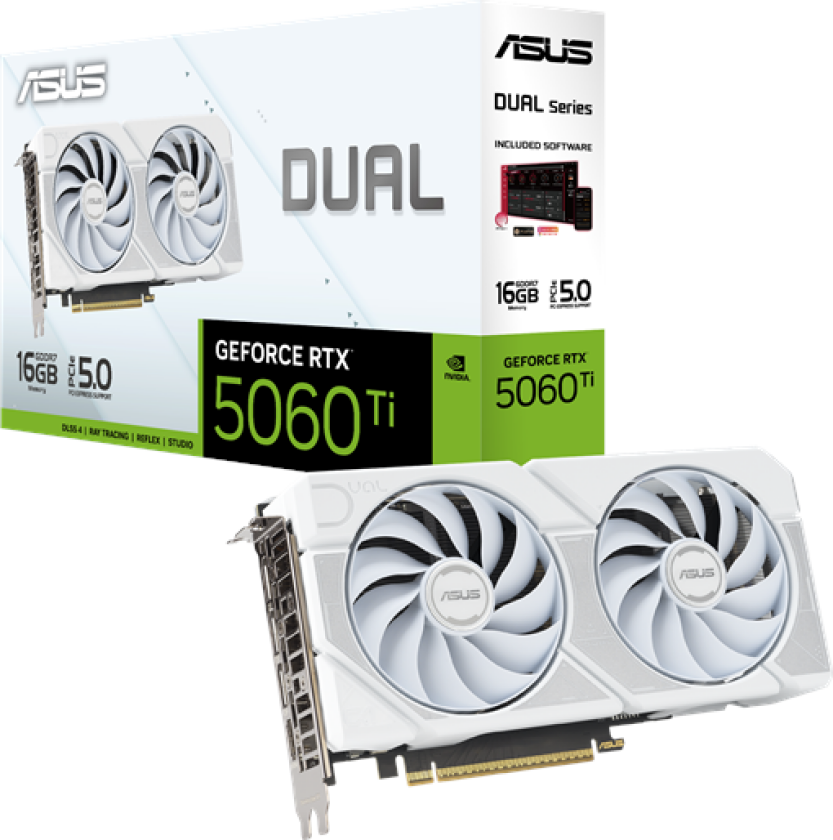 GeForce RTX 5060 Ti DUAL White - 16GB GDDR7 RAM - Grafikkort