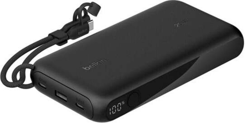 BoostCharge power bank - with display - 2 x USB-C USB - 20 Watt Nødlader - Svart - 20000 mAh