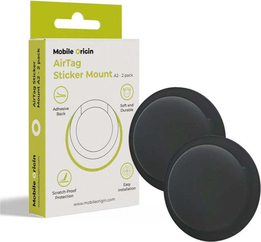 Airtag Sticker Mount A2 - 2 pack black
