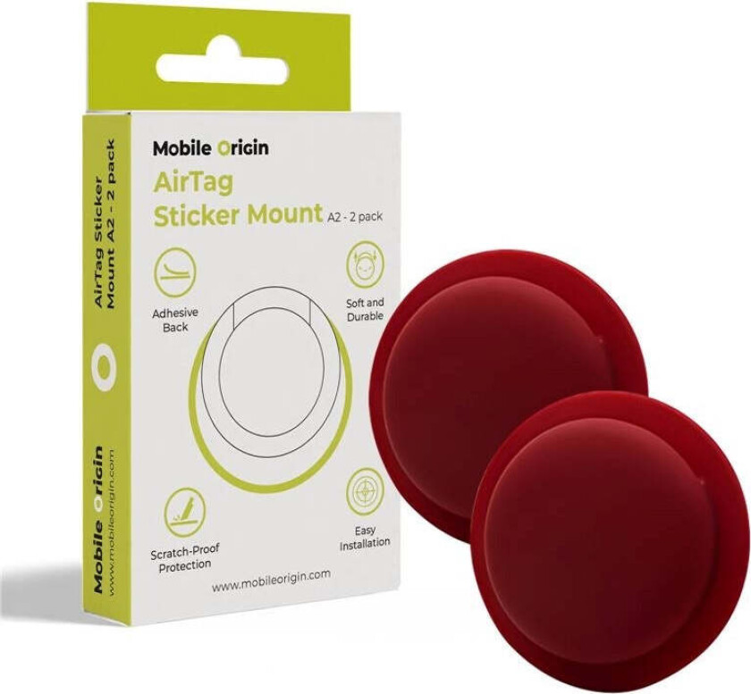 Airtag Sticker Mount A2 - 2 pack ruby red