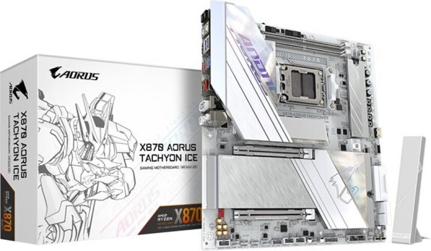 X870 AORUS TACHYON ICE Hovedkort - AMD X870 - AMD AM5 socket - DDR5 RAM - Extended ATX