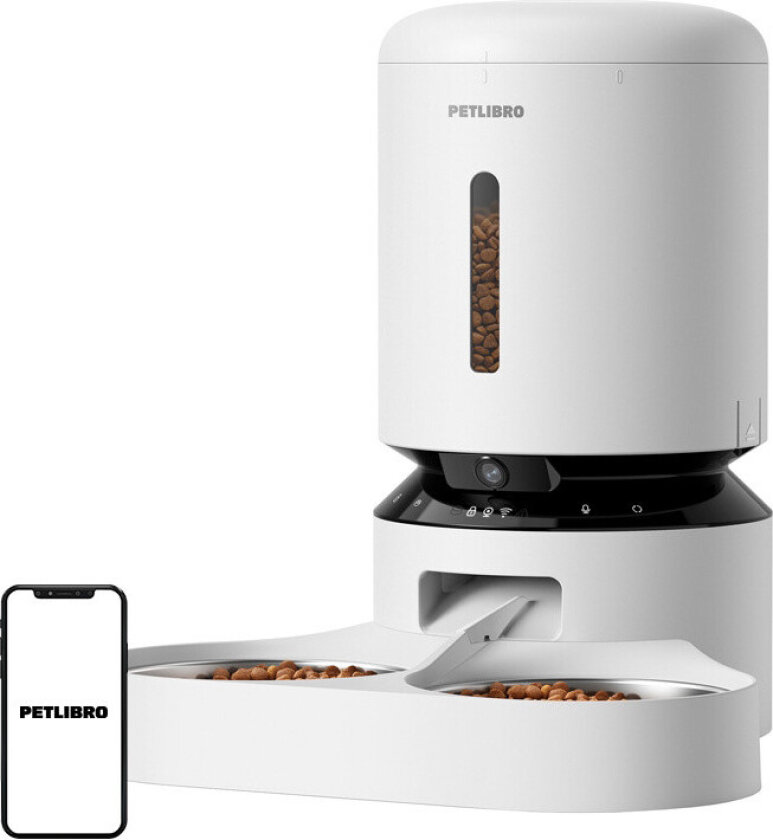 Bilde av Granary Camera Feed Dispenser with Double Bowl 5L - White