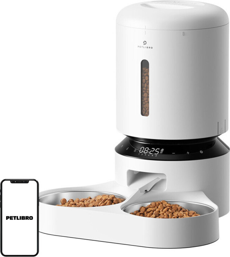 Granary Food Dispenser with Double Bowl 5L - White