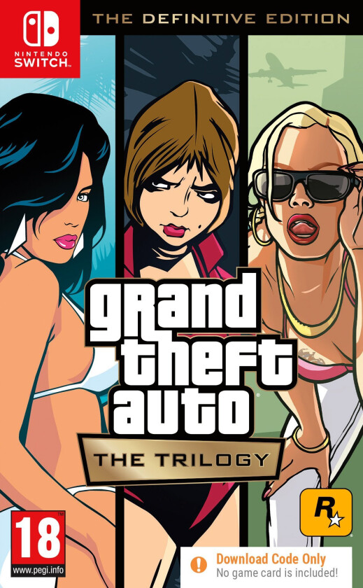 Grand Theft Auto: The Trilogy (The Definitive Edition) - Code in a Box - Nintendo Switch - Action