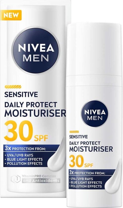 Men Sensitive Daily Protect Moisturiser SPF30 50ml