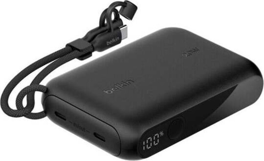 BoostCharge power bank - 24 pin USB-C - 20 Watt Nødlader - Svart - 10000 mAh