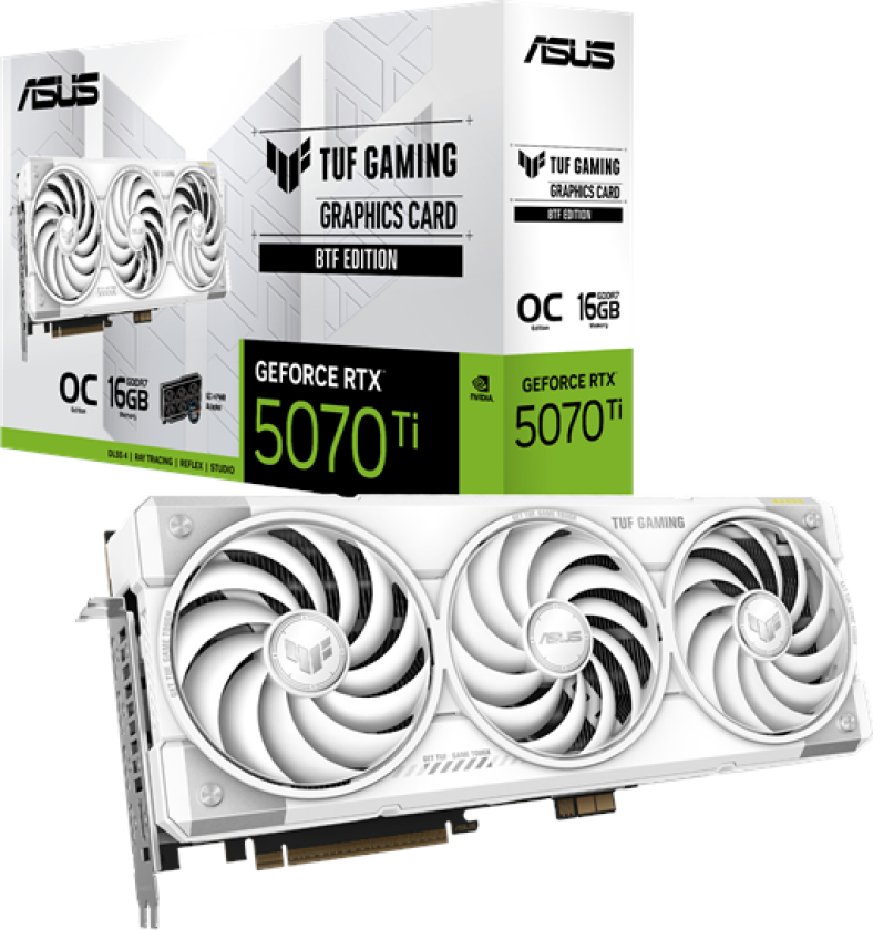 GeForce RTX 5070 Ti TUF BTF White OC - 16GB GDDR7 RAM - Grafikkort