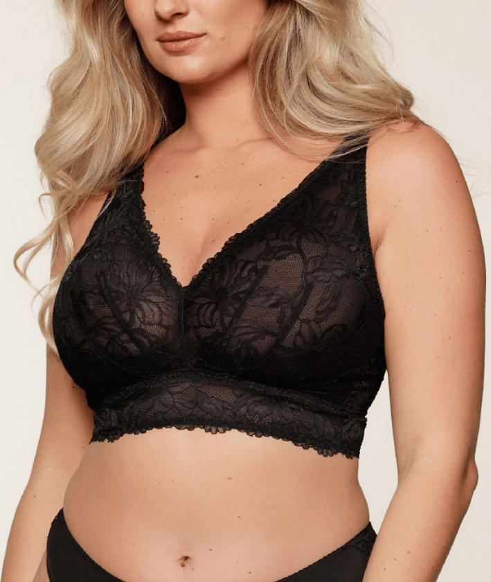 1800p -1 - 02 - LingaDore - - bralette BH - svart, Størrelse: 80F, Kvinner