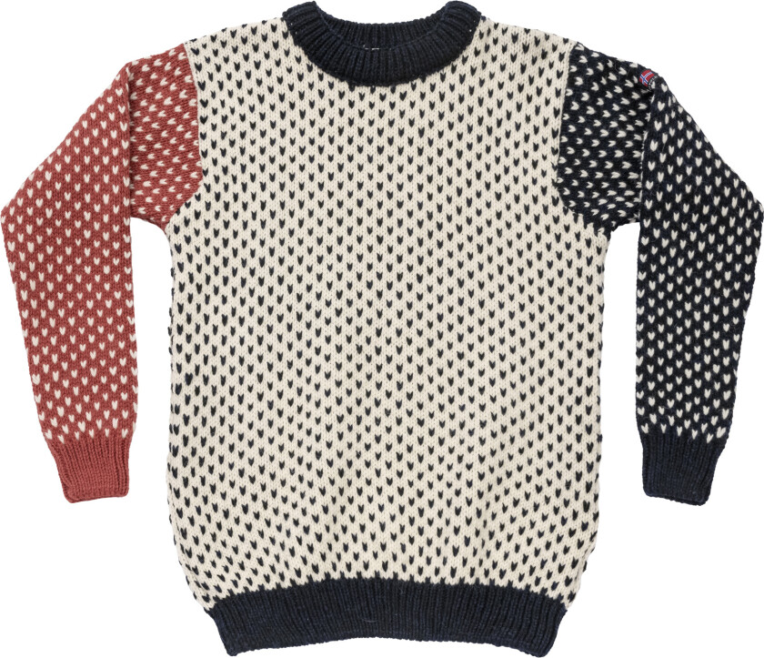 Nordsjø Wool Sweater Unisex Offwhite/Navy/Marsala L