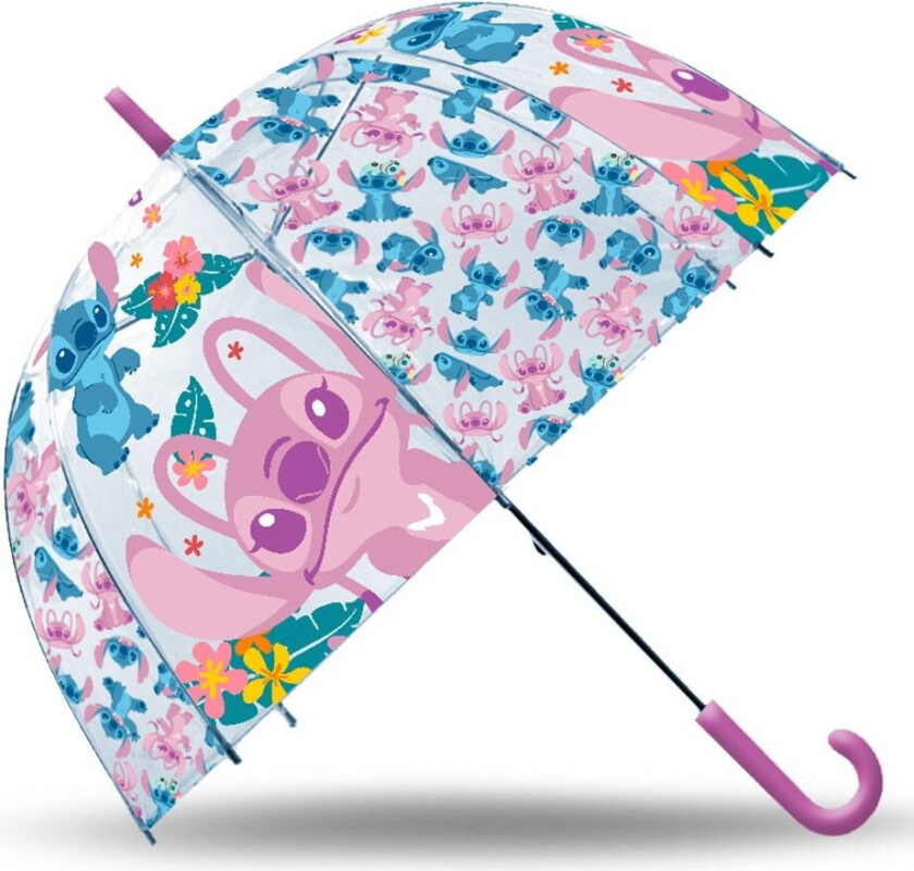 Bilde av Gjennomsiktig manuell paraply 46cm Stitch ST00085 Kids Euroswan