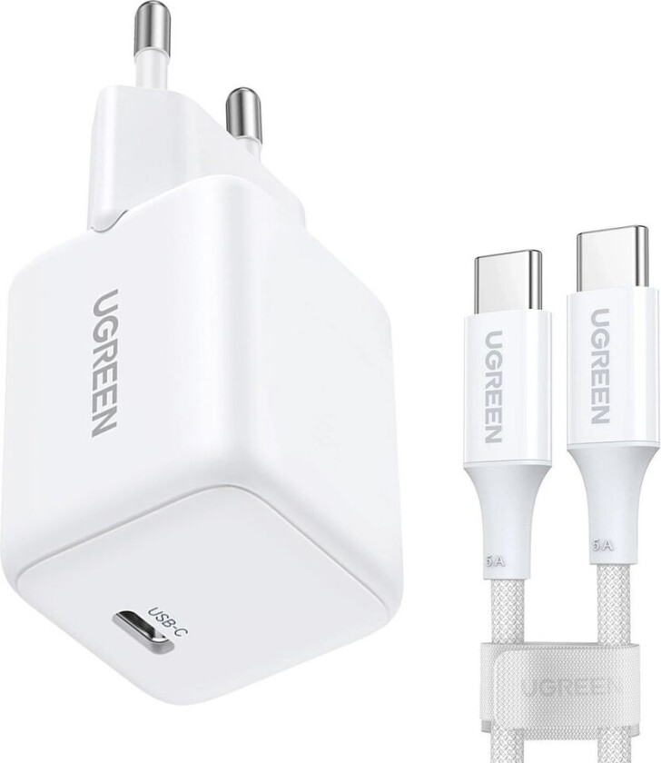 Ladowarka sieciowa Ugreen X513 30W GaN 1x USB-C + kabel USB-C 1m - biala