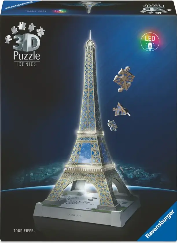 Bilde av Eiffel Tower Light Up 3D Puzzle , 216pc 3D Puslespill