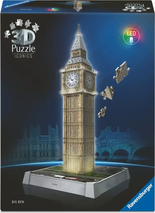 Big Ben Light Up 3D Puzzle, 216pc 3D Puslespill