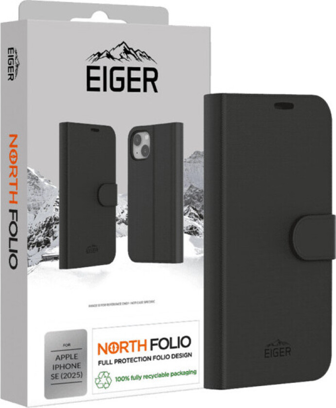 North Folio Cover til iPhone 16e - Sort