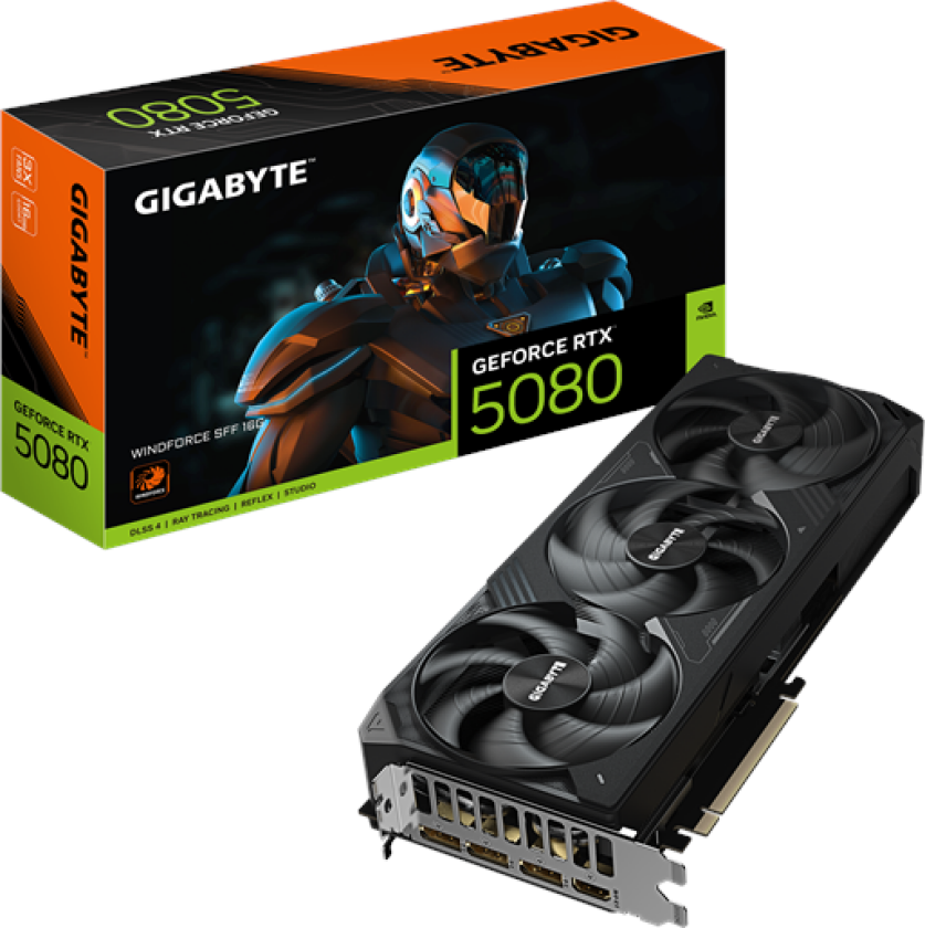 GeForce RTX 5080 WindForce 3 - 16GB GDDR7 RAM - Grafikkort