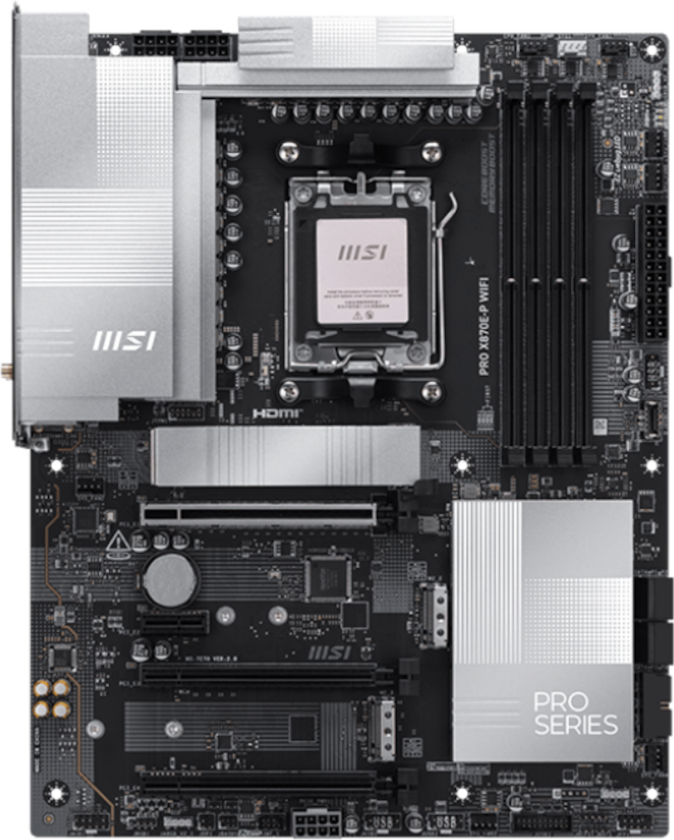 PRO X870E-P WIFI - motherboard - ATX - Socket AM5 - AMD X870E Hovedkort - AMD X870E - AMD AM5 socket - DDR5 RAM - ATX