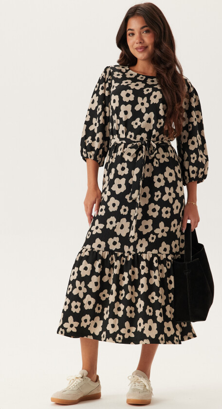 Structure Flounce Midi Dress