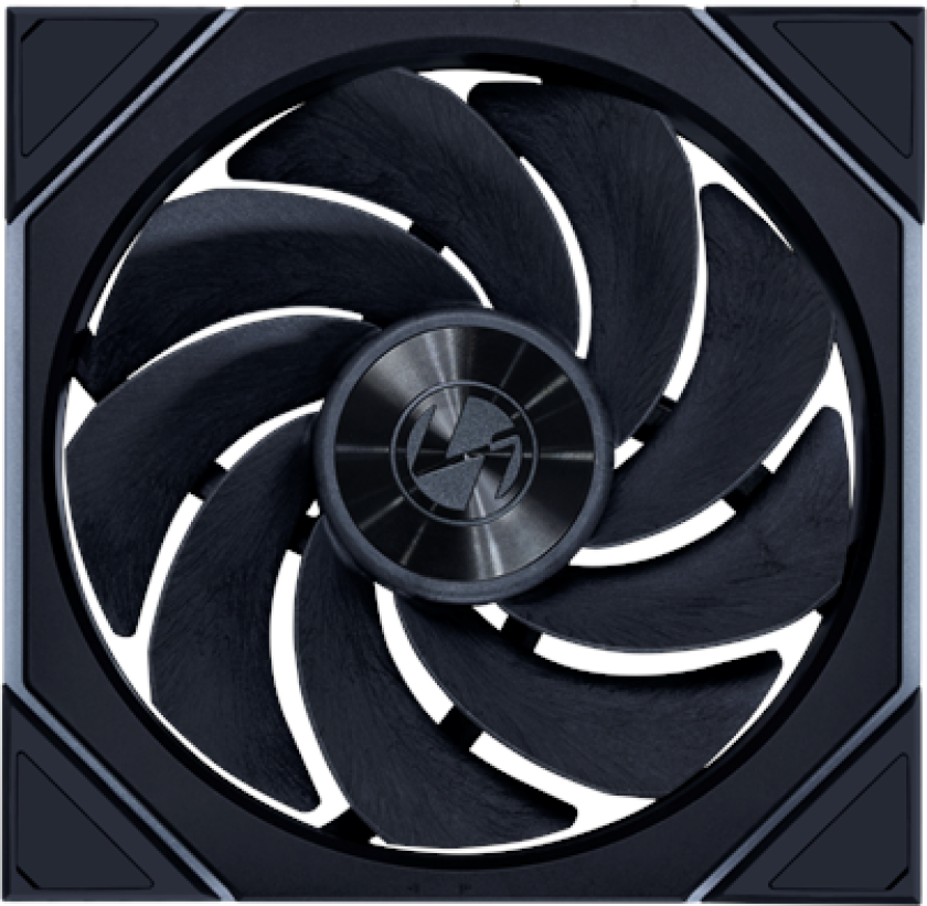 UNI FAN TL Wireless Reverse 140 Black - Kabinettvifte - 140mm - Svart med RGB LED-lys - 31 dBA