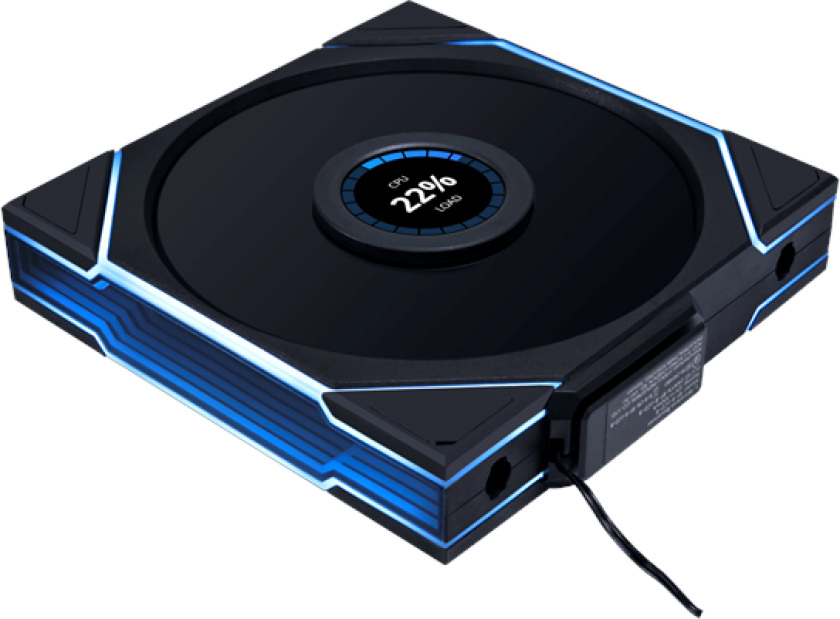 UNI FAN TL-LCD Wireless 140 Black - Kabinettvifte - 140mm - Svart med RGB LED-lys - 29 dBA