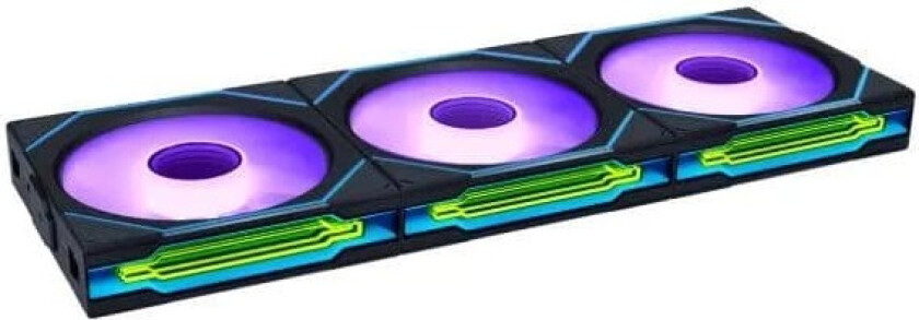 UNI FAN SL INF Wireless 3 pack Black - 120mm - Kabinettvifte - 120mm - Svart med RGB LED-lys - 30 dBA