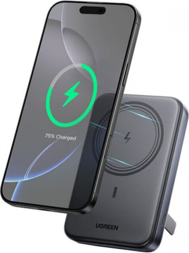 10000mAh Magnetic Wireless Power Bank 20W PD USB-C Input/Output 7.5W Wireless Charging Nødlader - 10000 mAh