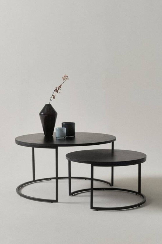 Bilde av REDMOND sofabord 2 deler diameter 63 cm/ diameter 86 cm Svart askefinér