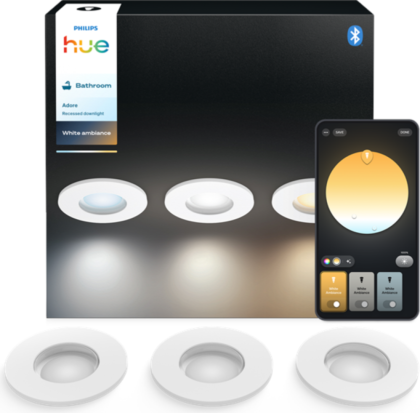 Hue Adore Bathroom innfelt downlight 3-pakning